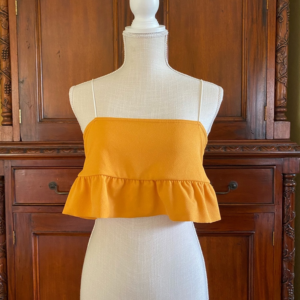 Mustard crop top from misguided